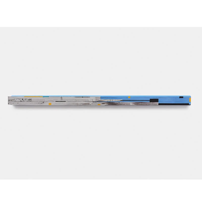 Blue/Split , 2018 wood, oil, aluminum, wax and rubber 3 x 61 x 2" Inquire >