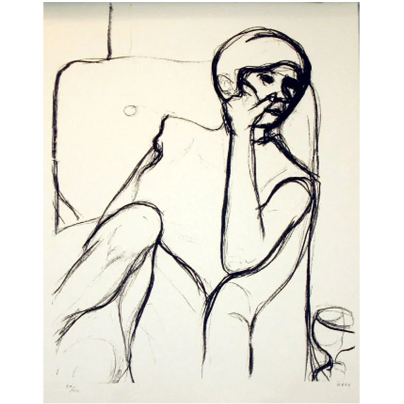 Woman Seated in an Armchair , 1965 lithograph 25 x 19" image 35.5 x 29.5" framed Edition of 100