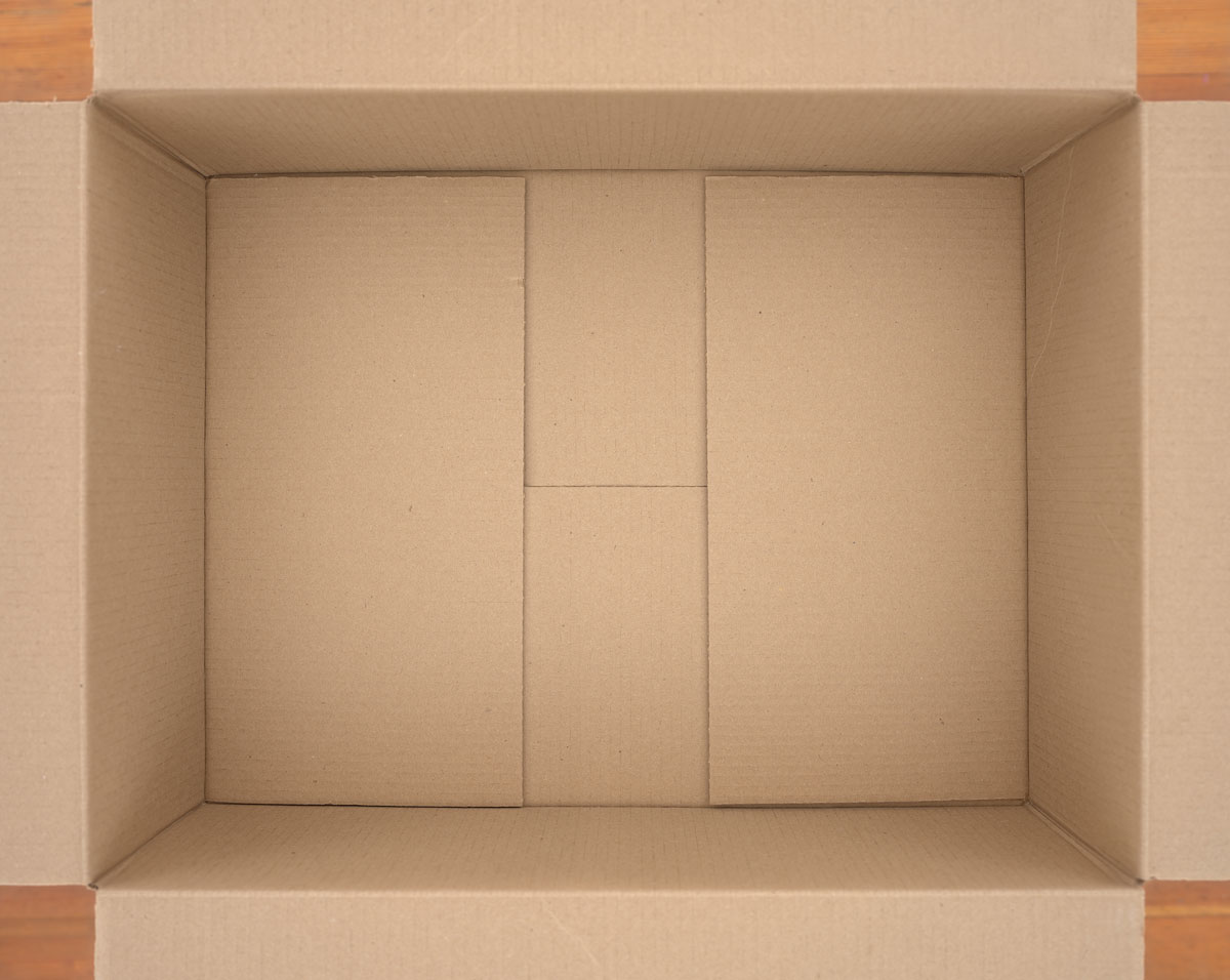   Untitled (cardboard box) , 2018 photographic construction 34 x 42" image 35.25 x 43.75" framed Edition of 5, 2AP 