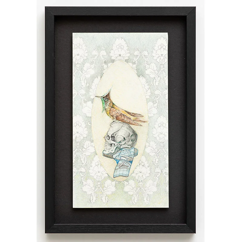 Untitled (bird skull fabric) , 2017 prismacolor ink and paper 14.5 x 10.5 x 1" Inquire >