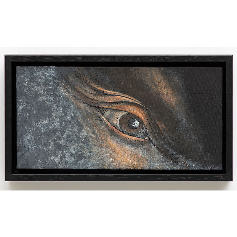 Untitled (eye looking down) , 2018 guache 7.25 x 13.25 x 2" Inquire >