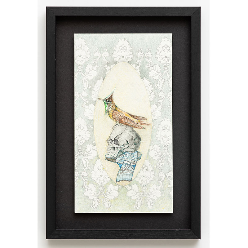 Untitled (bird skull fabric) , 2017 prismacolor ink and paper 14.5 x 10.5 x 1" Inquire >
