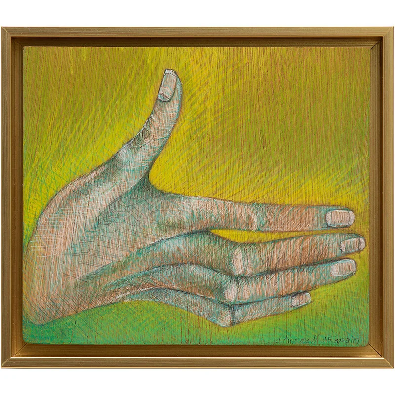 Untitled (hand) , 1995 prismacolor and wood 7.5 x 8.5 x 1.25" Inquire >