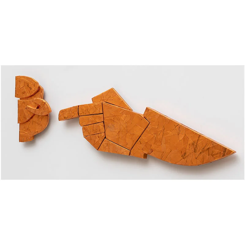 Untitled (reaching for cup & saucer) , 2017-18 copper foil and wood 6.5 x 19.5 x .75" Inquire >