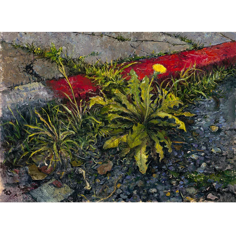 Chester Arnold Weed Habit , 2017 oil on linen 18 x 22" 19 x 23" framed