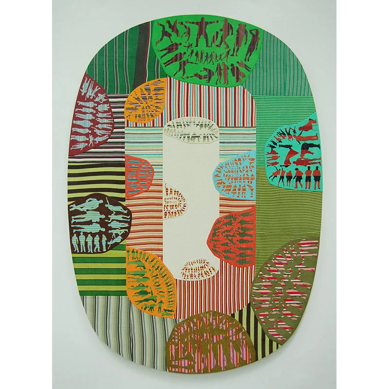 World Ecstatic, World Undone , 2011 printed fabric and paint on wood panel 66 x 46" Inquire >