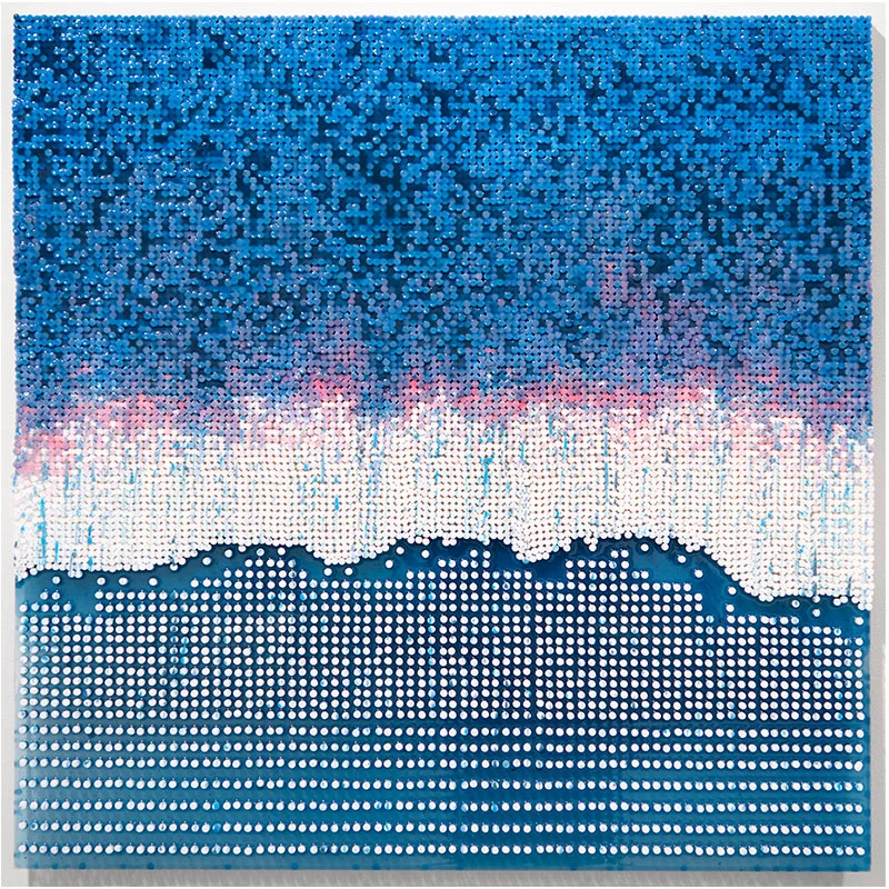 Acid Washed , 2016 filters, automotive paint, epoxy resin 40 x 40 x 2" Inquire > SOLD