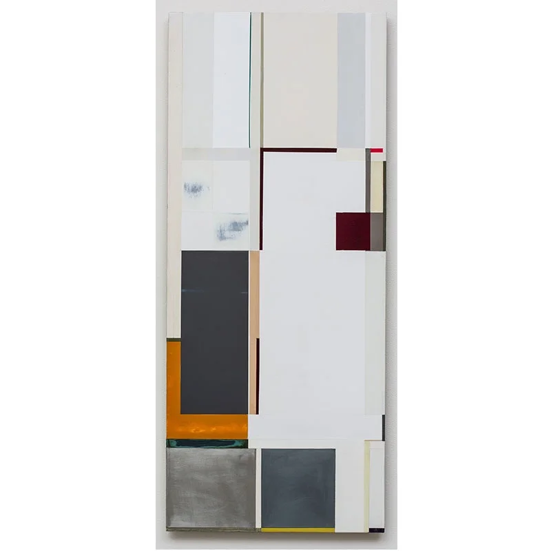 fourth corso (West 1, 1,2,3,5,8...) , 2007-12 oil zinc, pewter, interference and florescent pigment on honeycomb aluminum panel 37 x 15.5" Inquire > SOLD