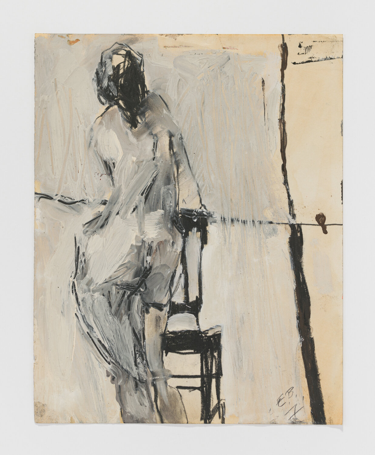   Untitled (figure 1) , 1958 - 1965 graphite and paint on paper 11 x 8.5" paper 19.5 x 15.75" framed 