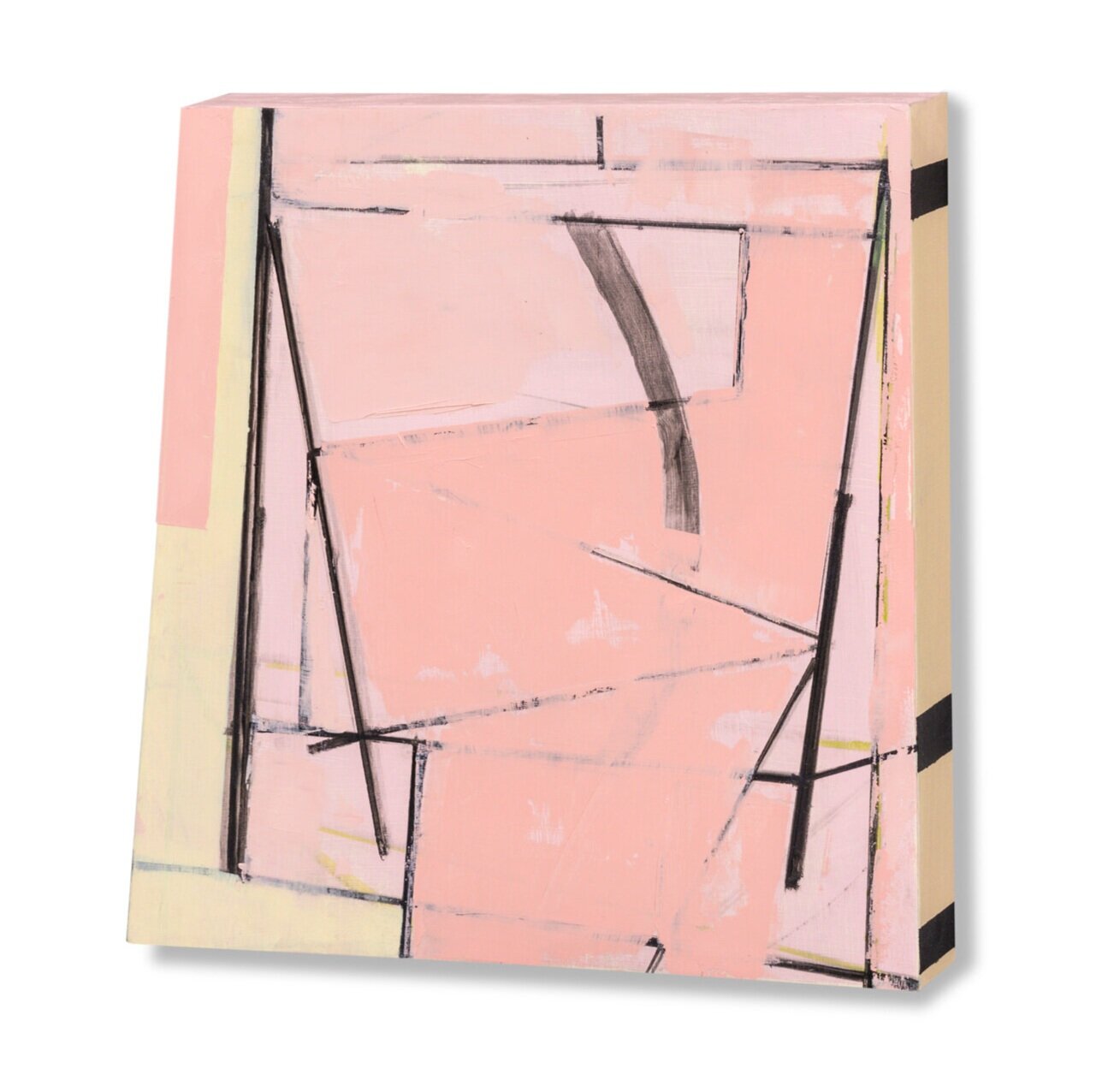   Pink , 2021 oil and wax on wood 12.75 x 12.25 x 2"  