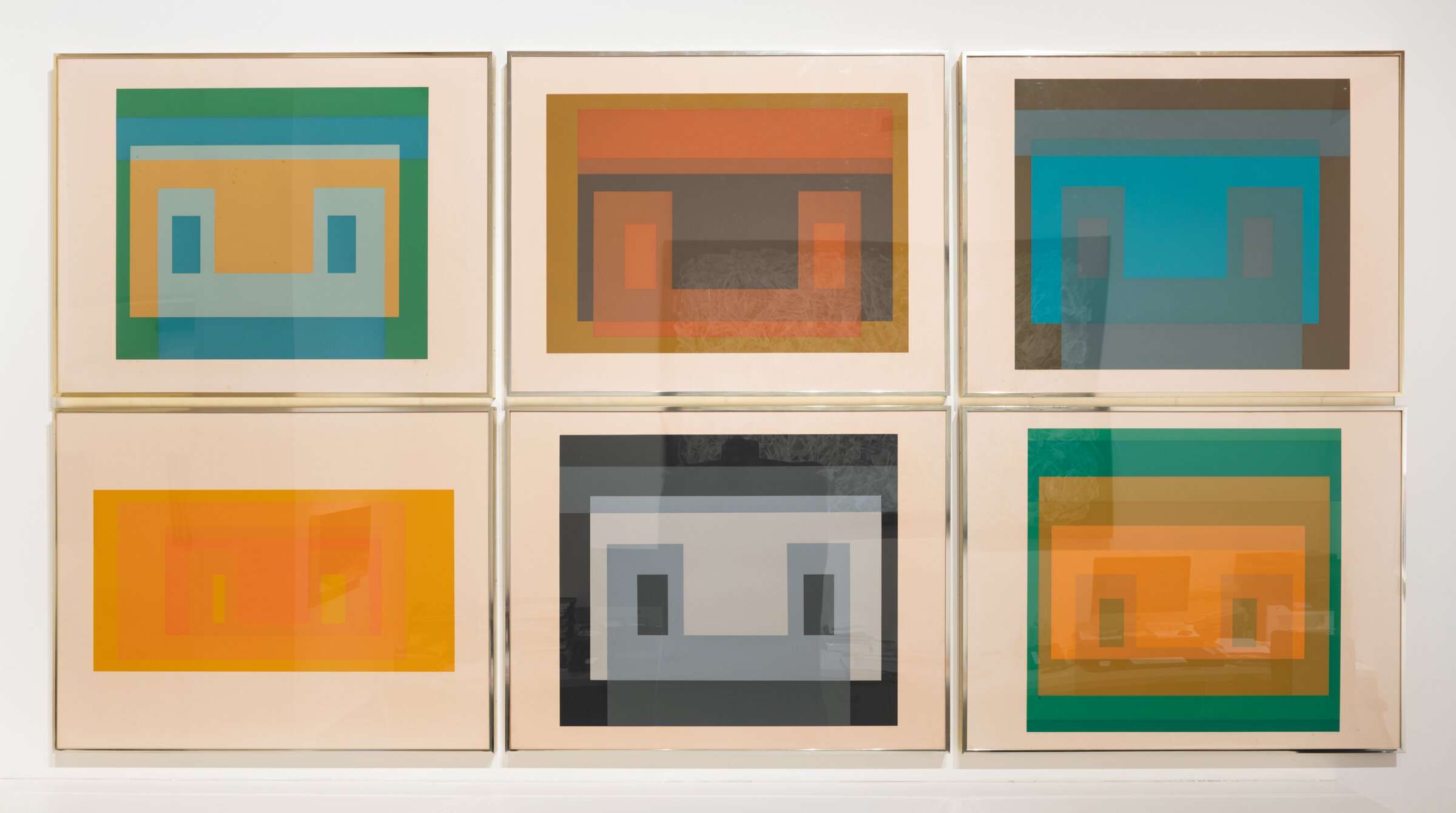  Josef Albers   Six Variants,  1969 Screenprints 56 x 106.5” Edition 112/150 