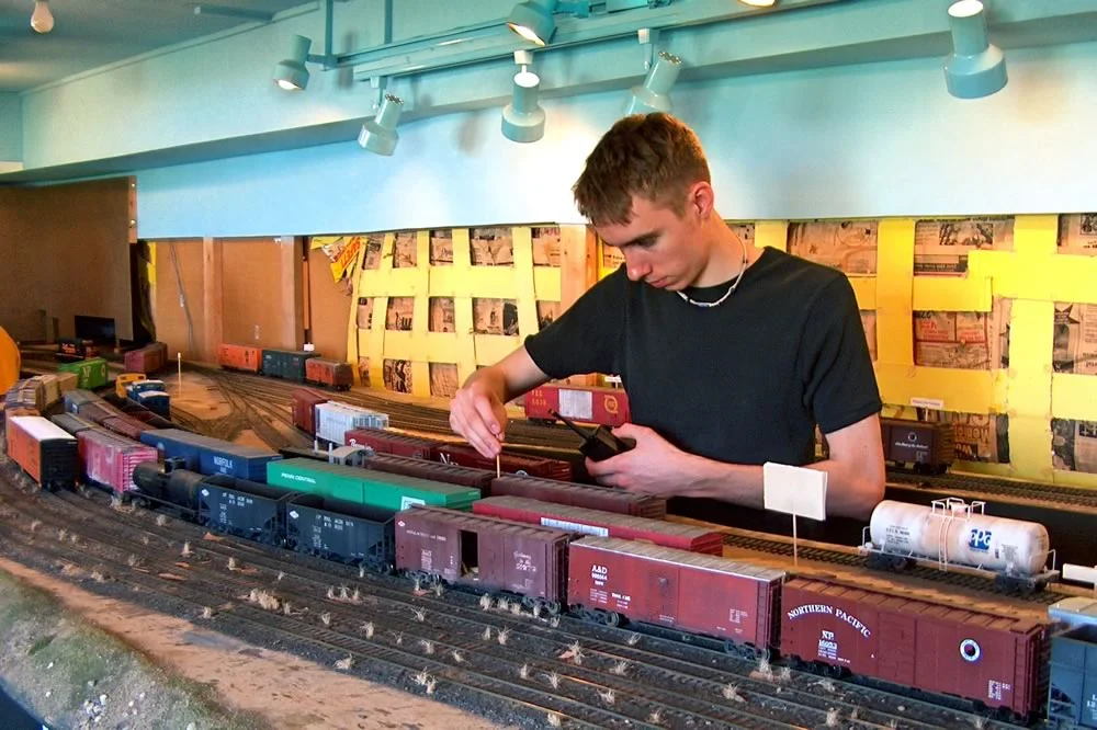 Joel Stewart busy at work on the Fillmore Heights switch job.