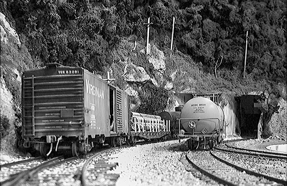 Freight cars bask in the afternoon sun at the north end of Ricksburg Yard.