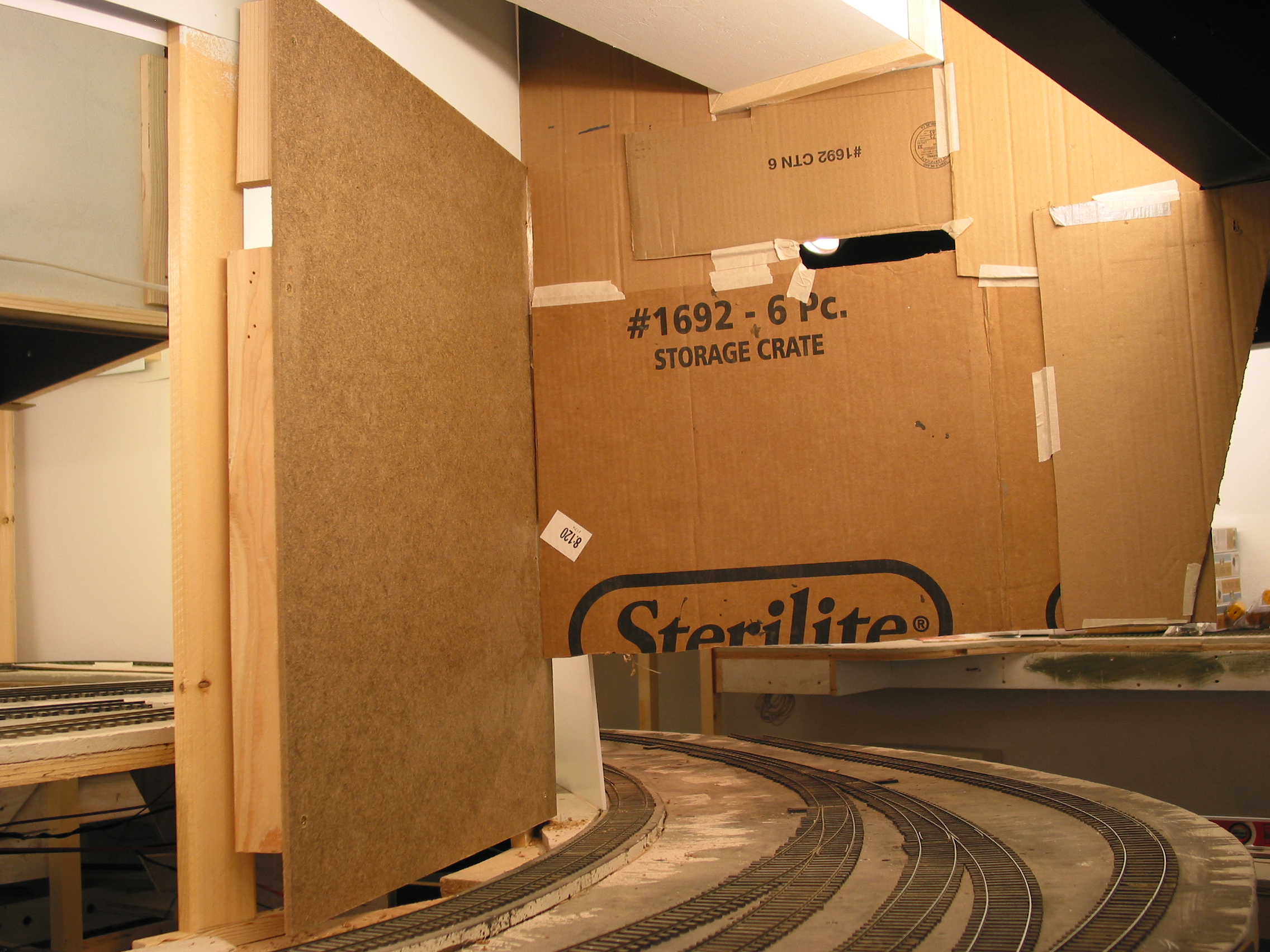  Looking the other way, a similar hardboard support and cardboard mockup were formed. 