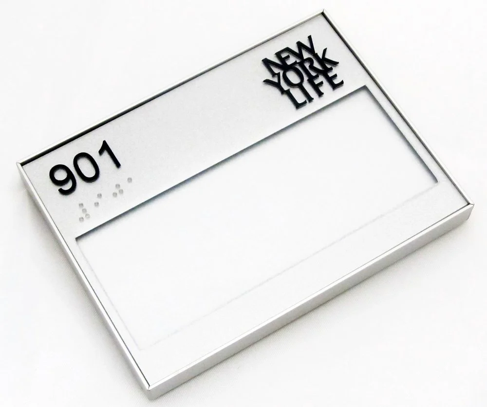 aluminum frame ada updateable sign new york life