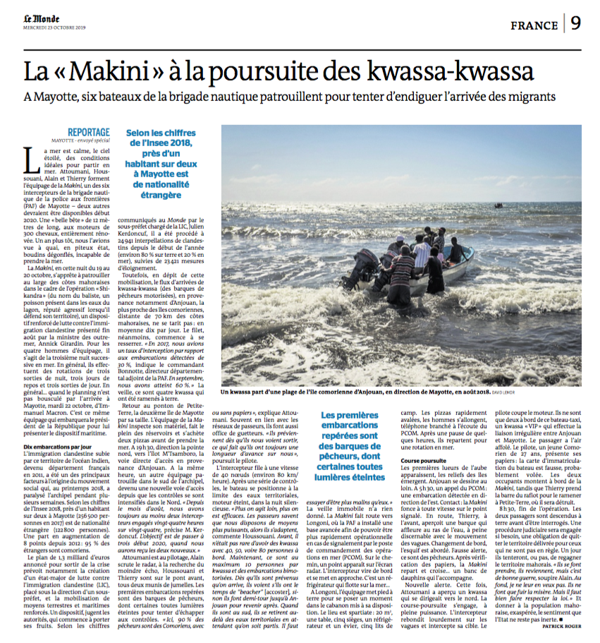   Le Monde  -Novembre 2019 