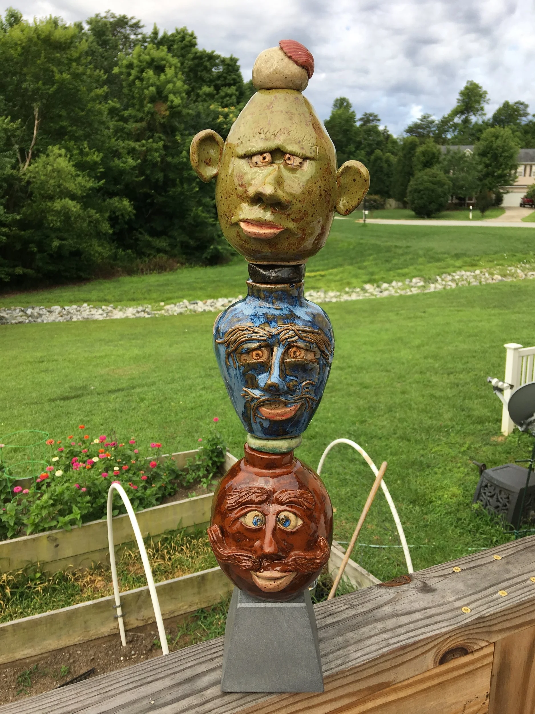 Face Jug Totem Pole