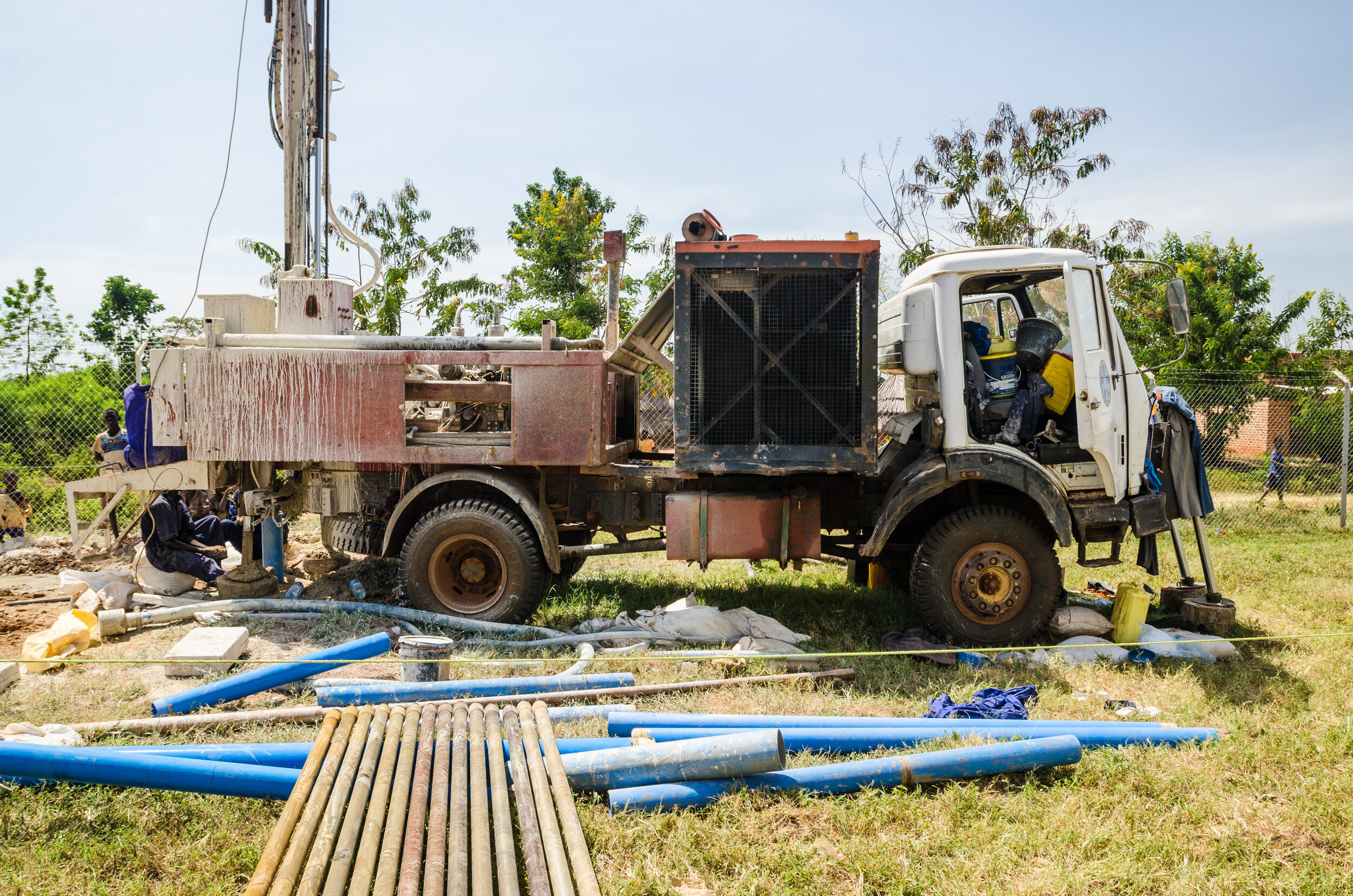 The drilling team arrives to dig the well. (Copy)