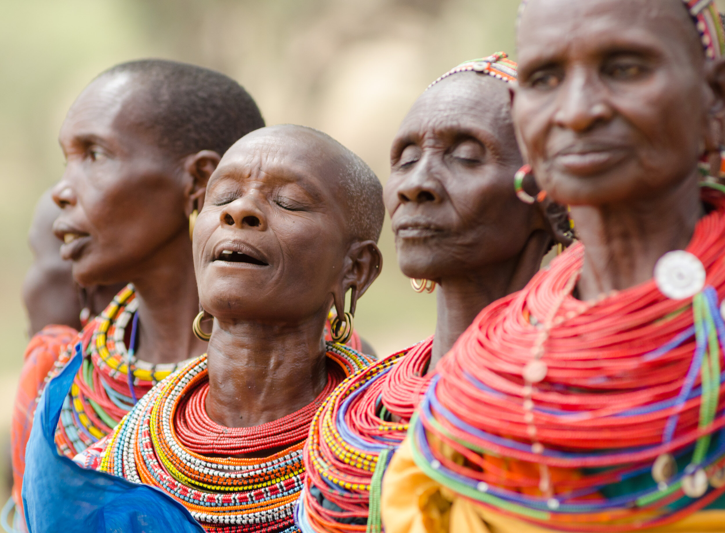 Elder Samburu women, dance and sing prayers. (Copy)