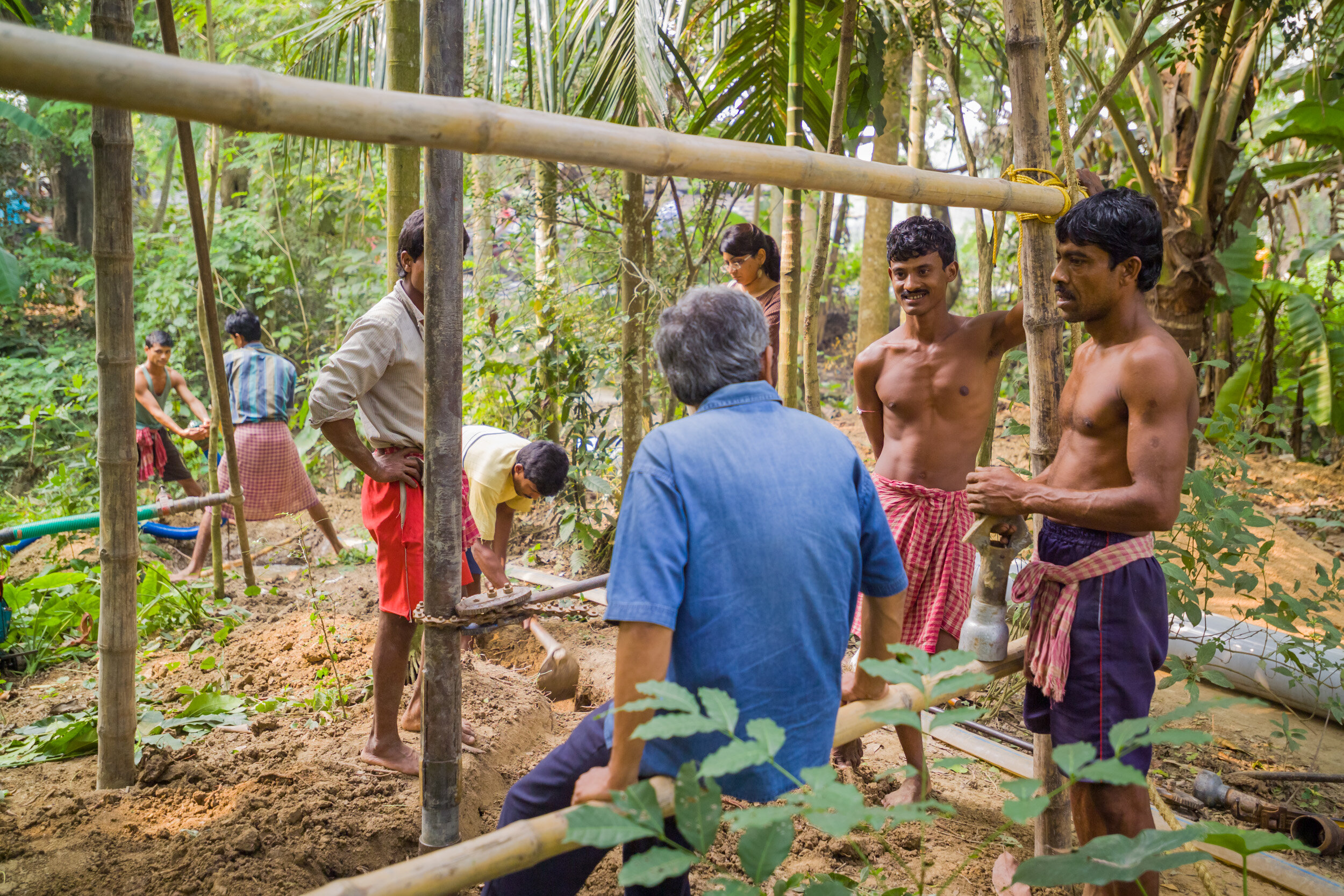 Scientist Suprio Das has for to the dig site to offer assistance to the crew and make sure they hit the sweet spot between surface water and arsenic laden ground water. (Copy)