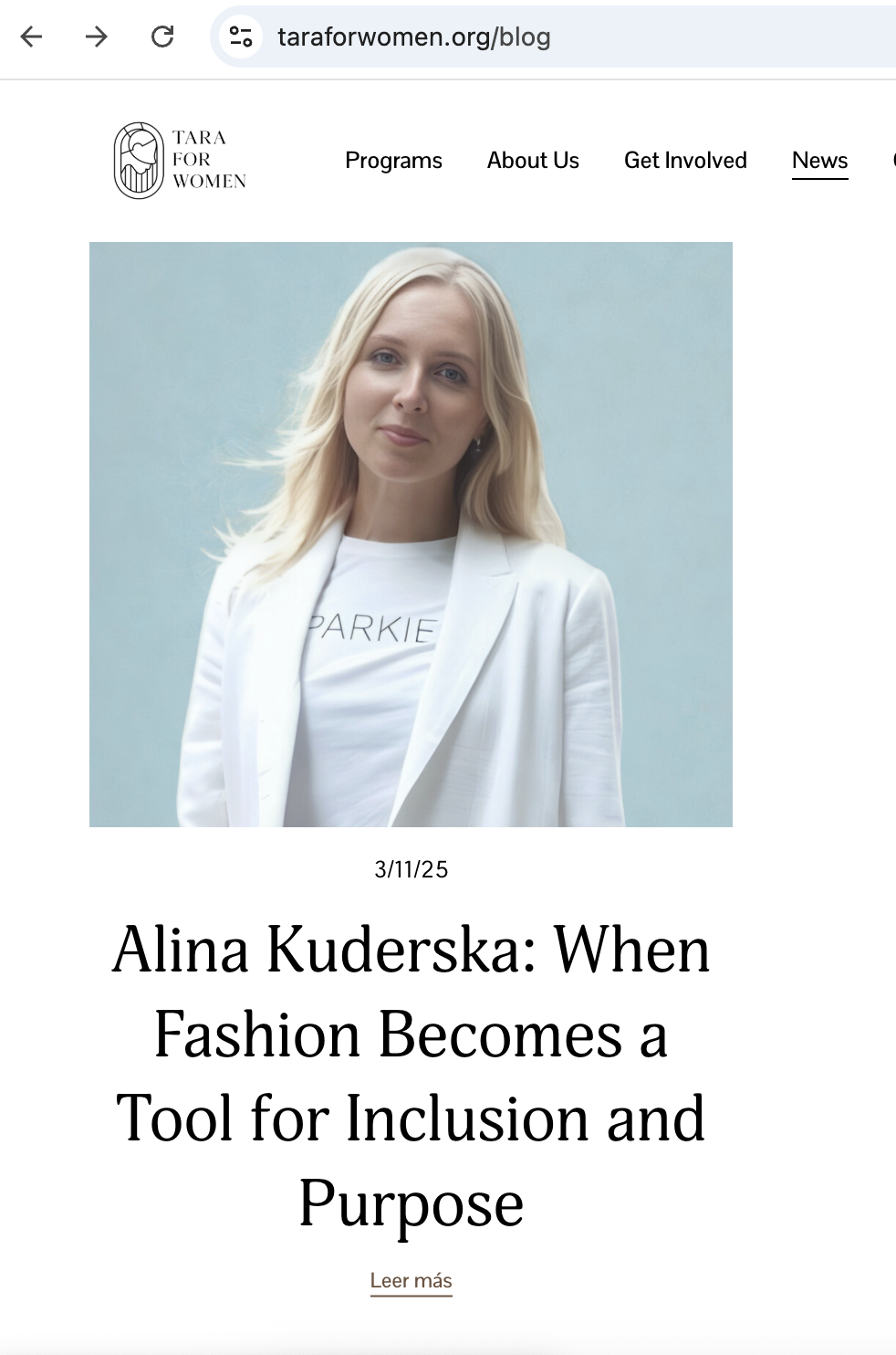 Speaking about inclusivity with Tara for Women