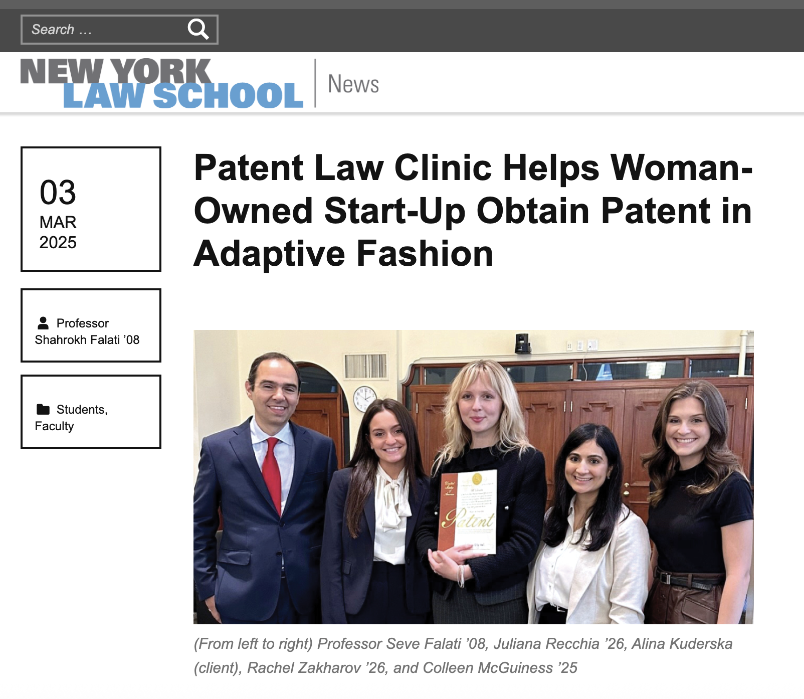 Sparkies x NYLS Patent Support