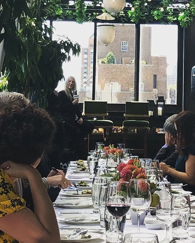&ldquo;When I was younger, I felt it was my duty to wake people up. I thought poetry was asleep. I thought rock 'n' roll was asleep.&rdquo; The legendary @thisispattismith @vanityfair Storytellers Luncheon.
