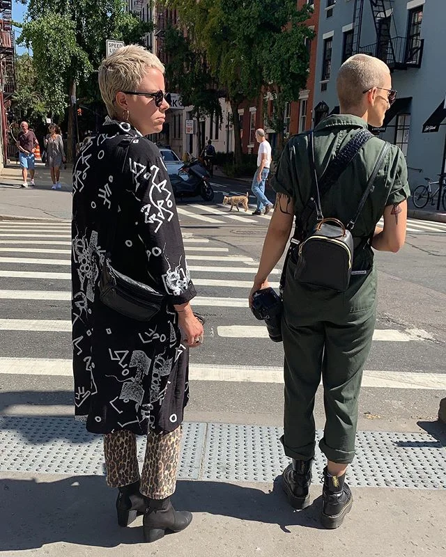 As I look around, they don't do it like my clique. 
Creative producer @karmendann and photographer @Emily scoping out shot location in #NYC🗽