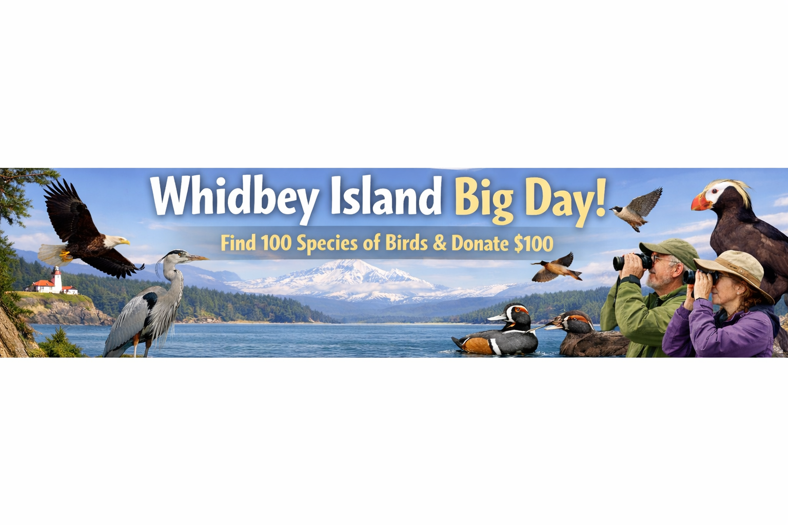 Whidbey Island Big Day – Find 100 species of birds and donate $100