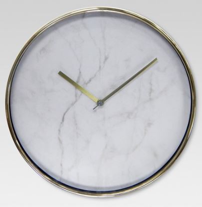 Wall Clock Marble with Brass