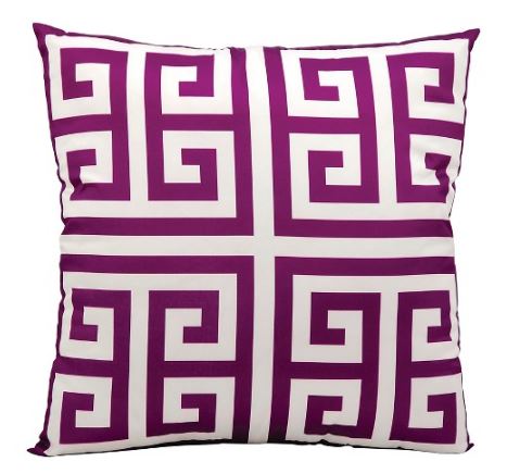 Lilac Greek Key Pillow