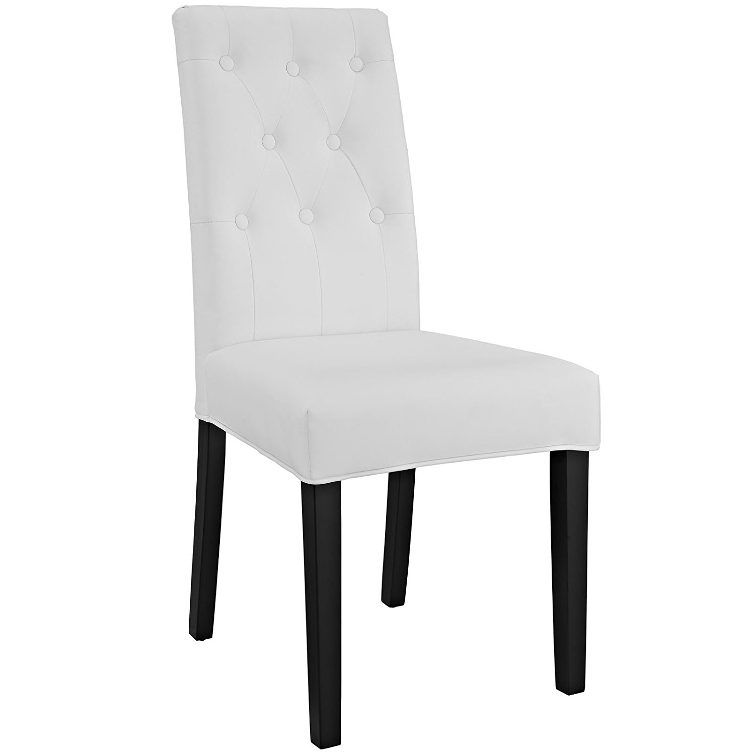 White Leather Dining Chairs