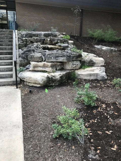 Entrance water feature close-up