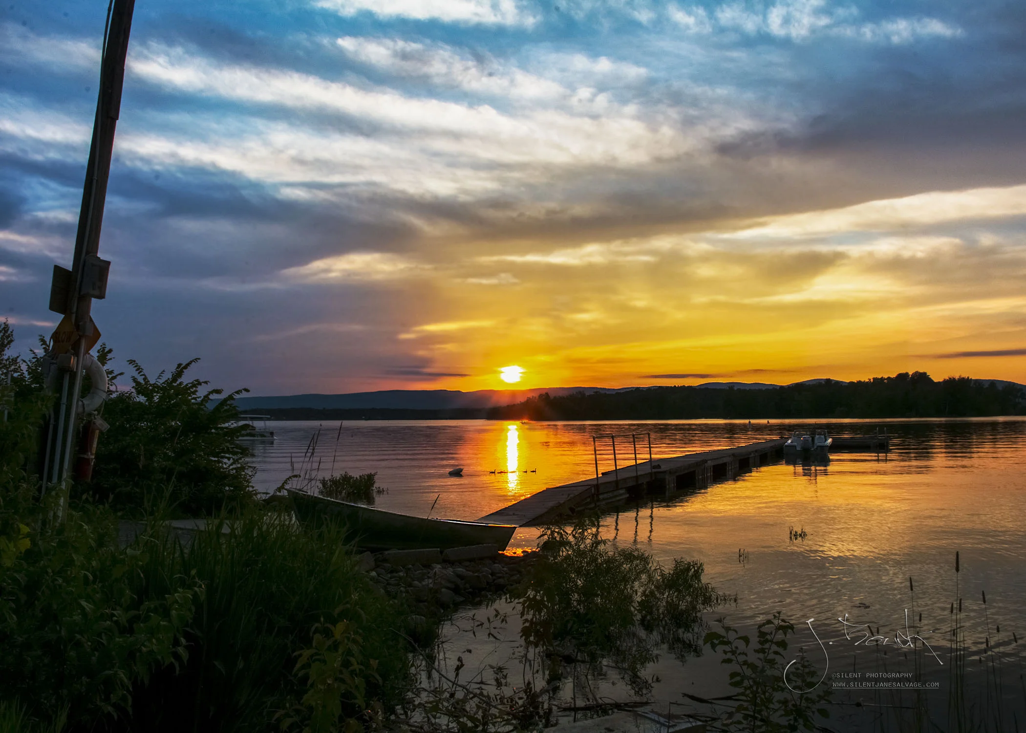 Sacandaga Sunset w Ducks 7123