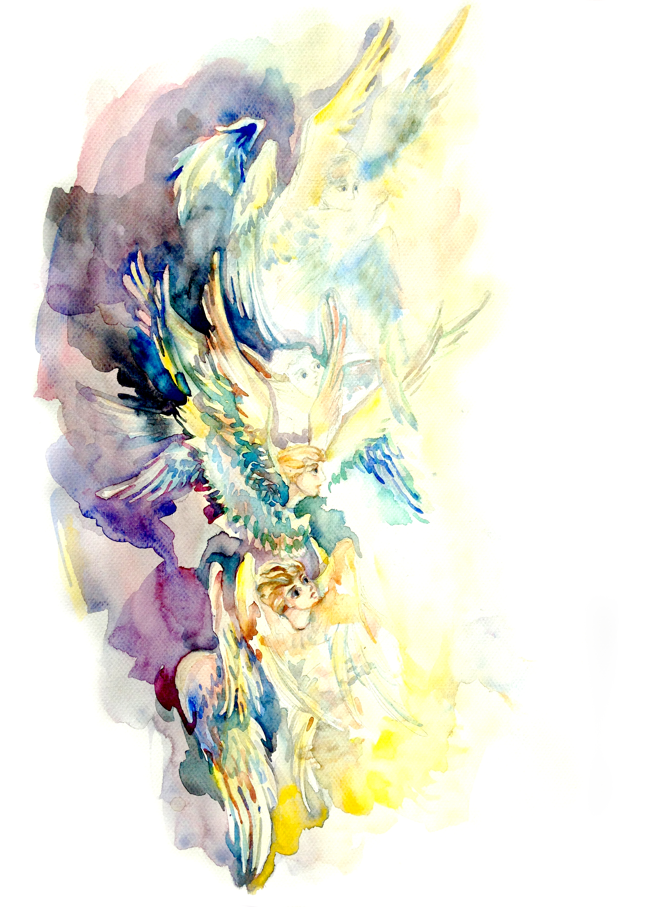 In The Light. Watercolor, paper.