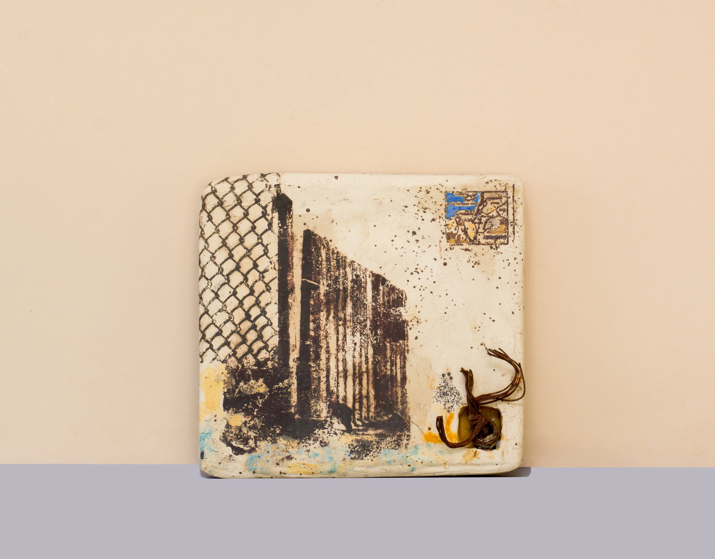 Irit Ovadia Rosenberg Untitled , 2000-2008 Stoneware, metal 9.5"x10"x1.5", Courtesy of the artist Photo: Andrew Marshall From Real Imagined Borders , organized by Sophie Olympia Riese
