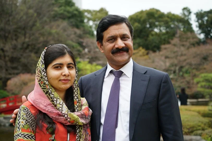 Ziauddin Yousafazi with his daughter, Malala. Photo by Hannah Orenstein .