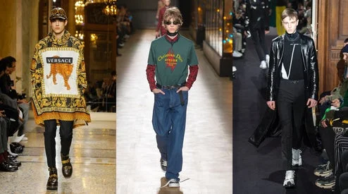 From left to right: Versace, Dior Homme, Valentino