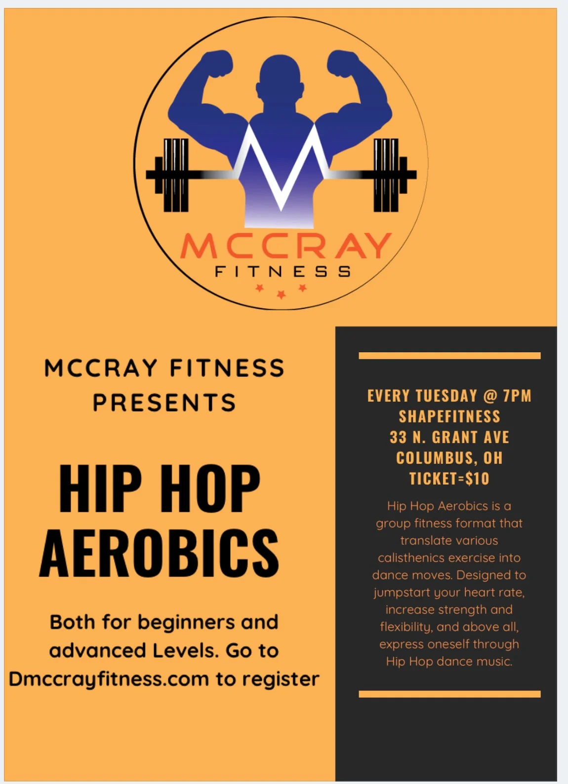 Hip  Hop  Aerobics/ Every Tuesday 7pm