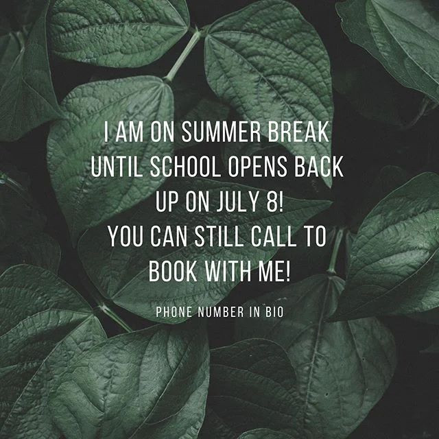 Heads up! @bellacapelliacademy is closed for summer break this week and next, and when we come back on July 8, I will have new clinic floor hours! Phone number in my bio to book, or if you have questions, message me!