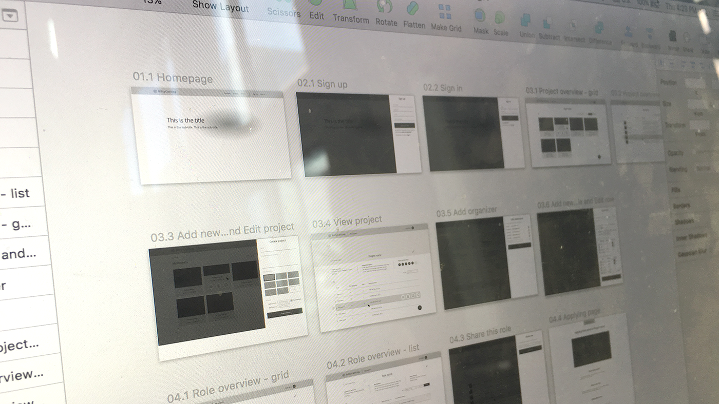 Wireframe work in progross