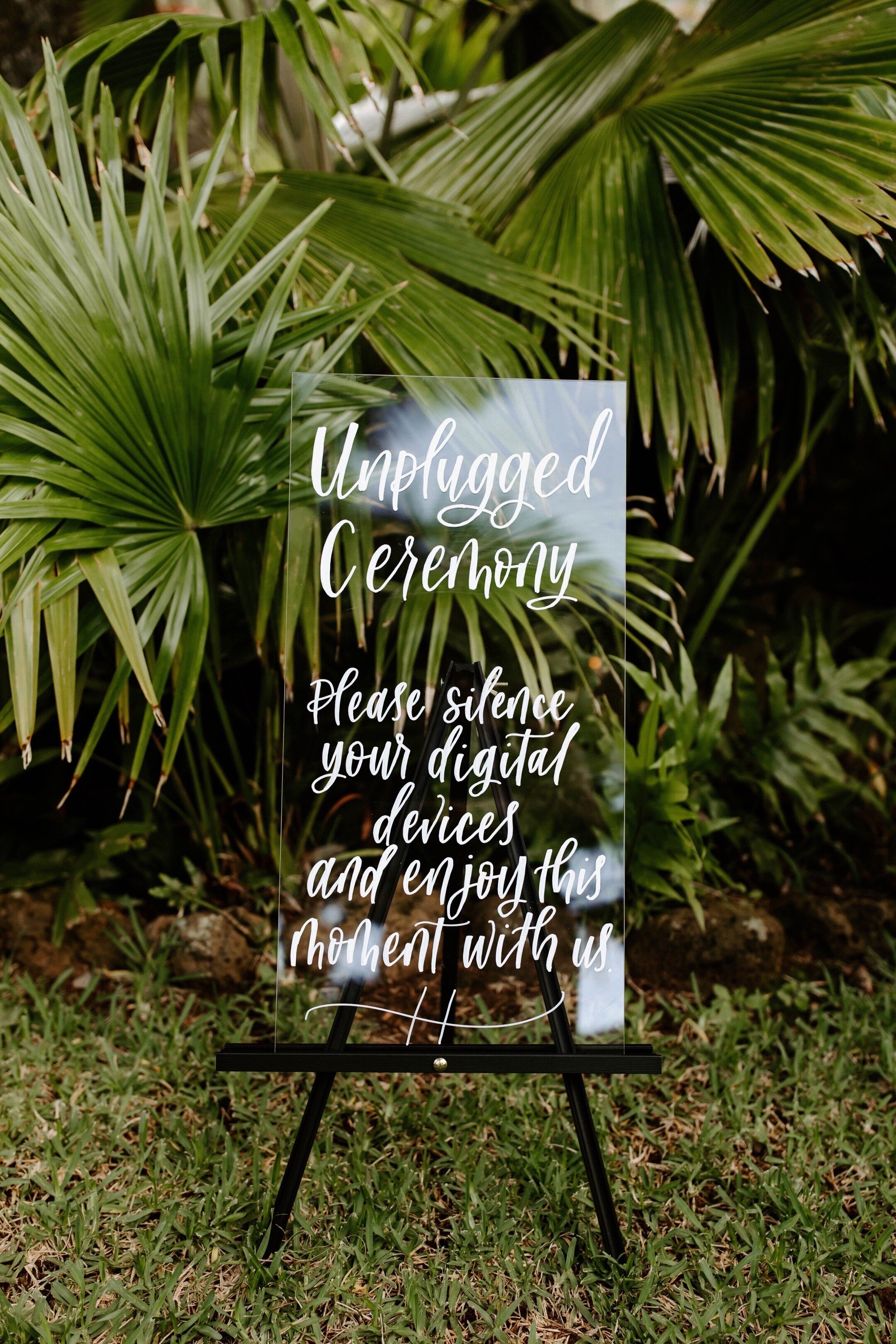 Acrylic Unplugged Ceremony Sign