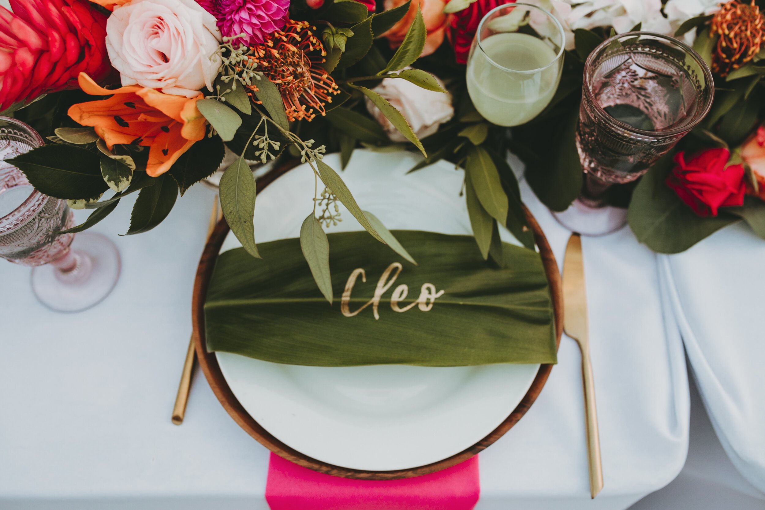 Place Cards on Leaves