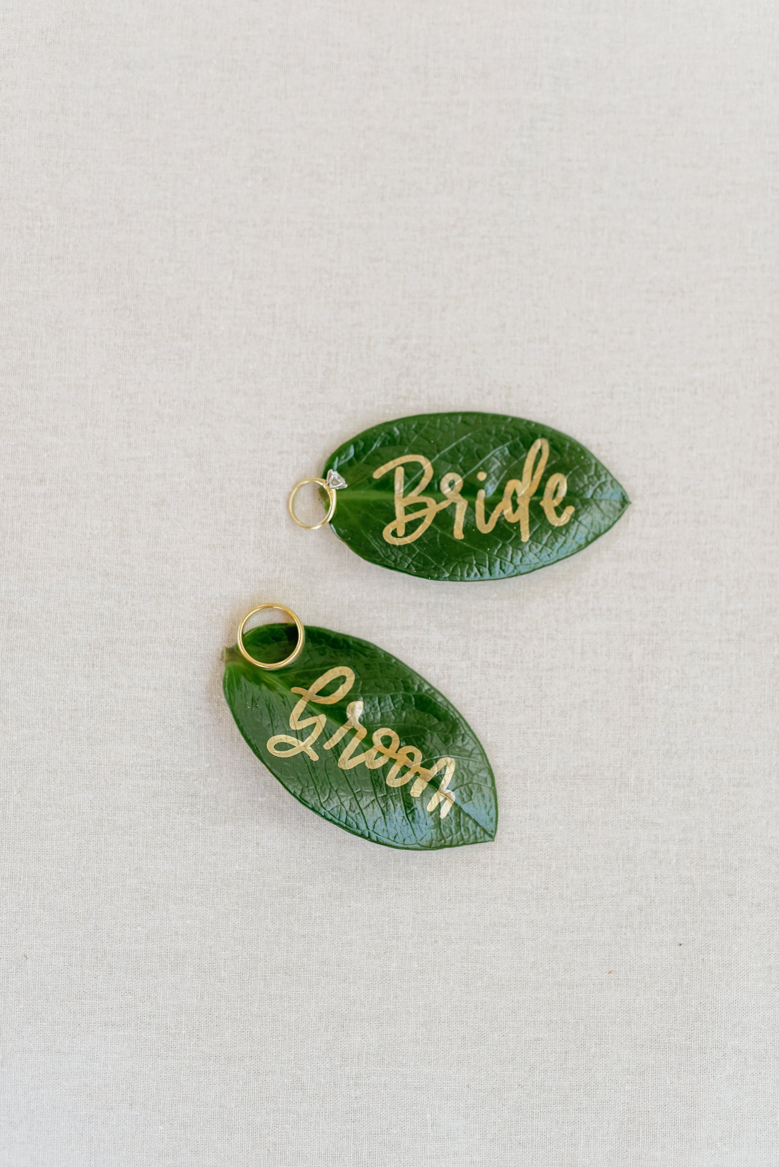 Place Cards on Leaves