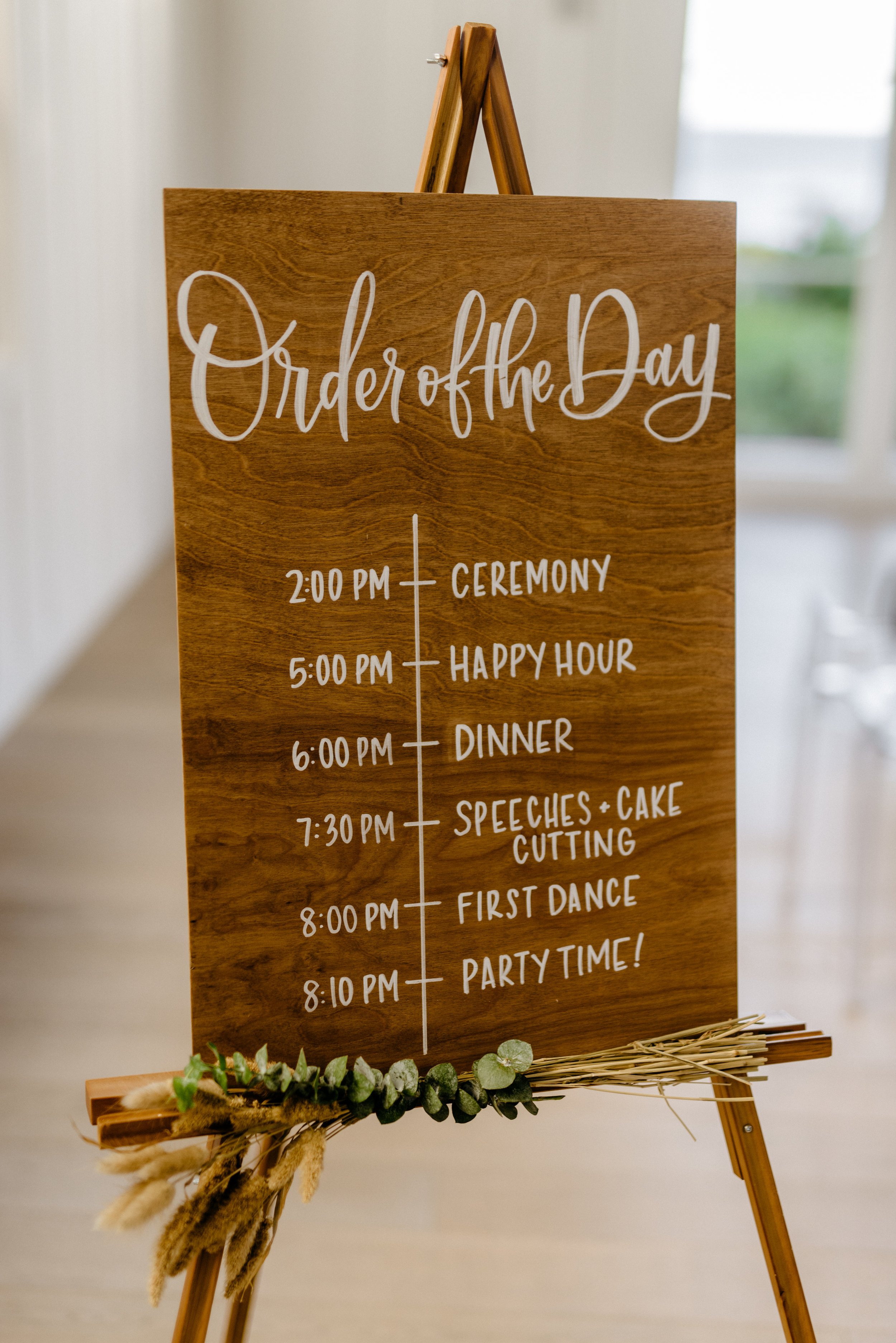 Order of the Day Wood Sign