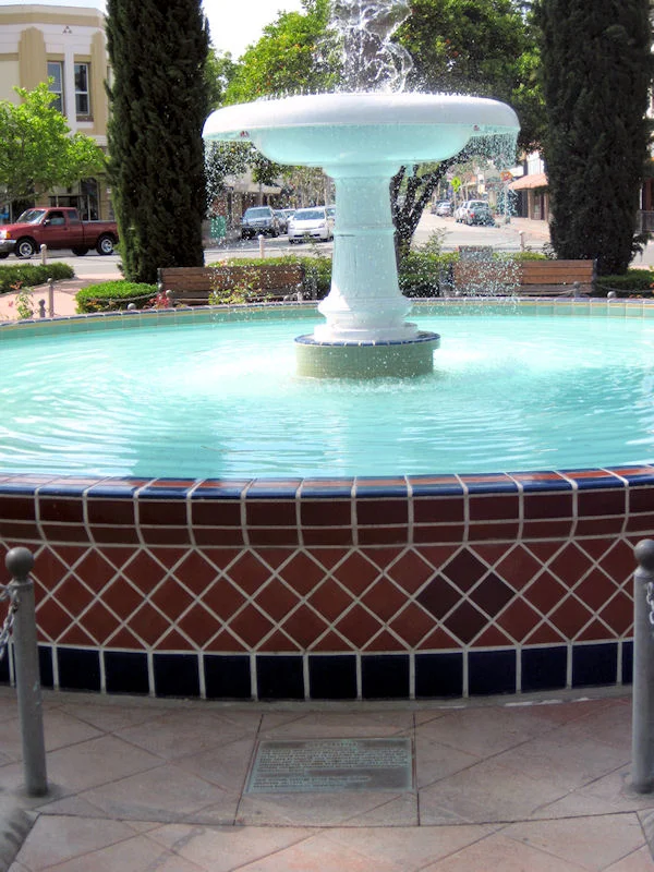 May Festival plaque at the Plaza Fountain.
