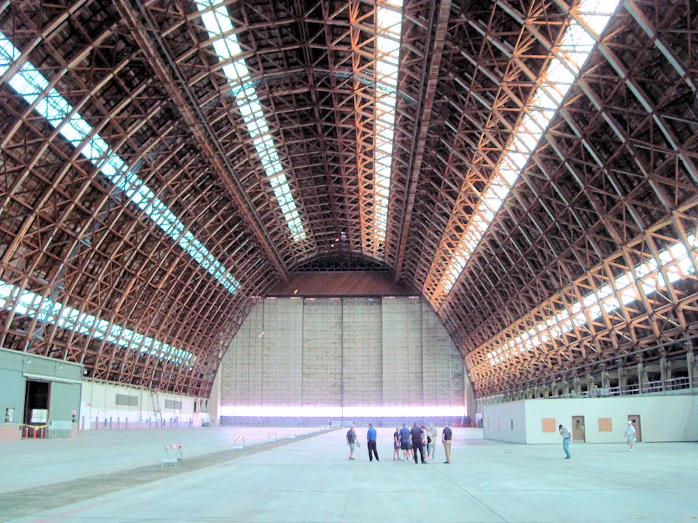 Inside the south blimp hangar at the old Lighter-than-Air base in Tustin, 2013.