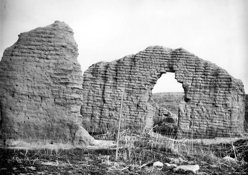 The ruins of the Trabuco Adobe, circa 1940 (courtesy the San Jacinto Museum).