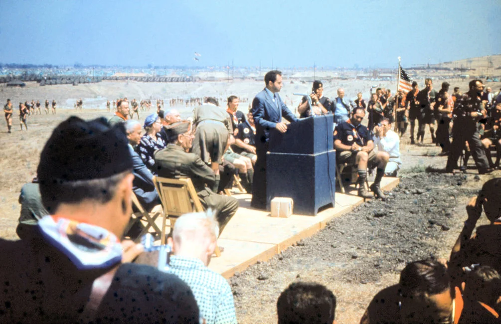 Vice President Richard Nixon was one of several guest speakers at the 1953 Boy Scout Jamboree.