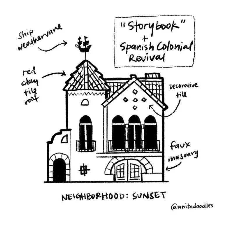 Storybook Spanish Colonial San Francisco style home